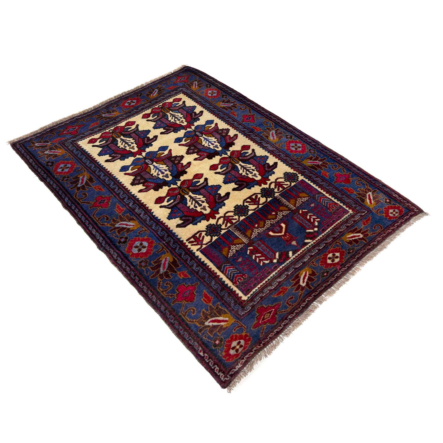 Baluchi Rug Handmade Multi Geometric 3x5 ft