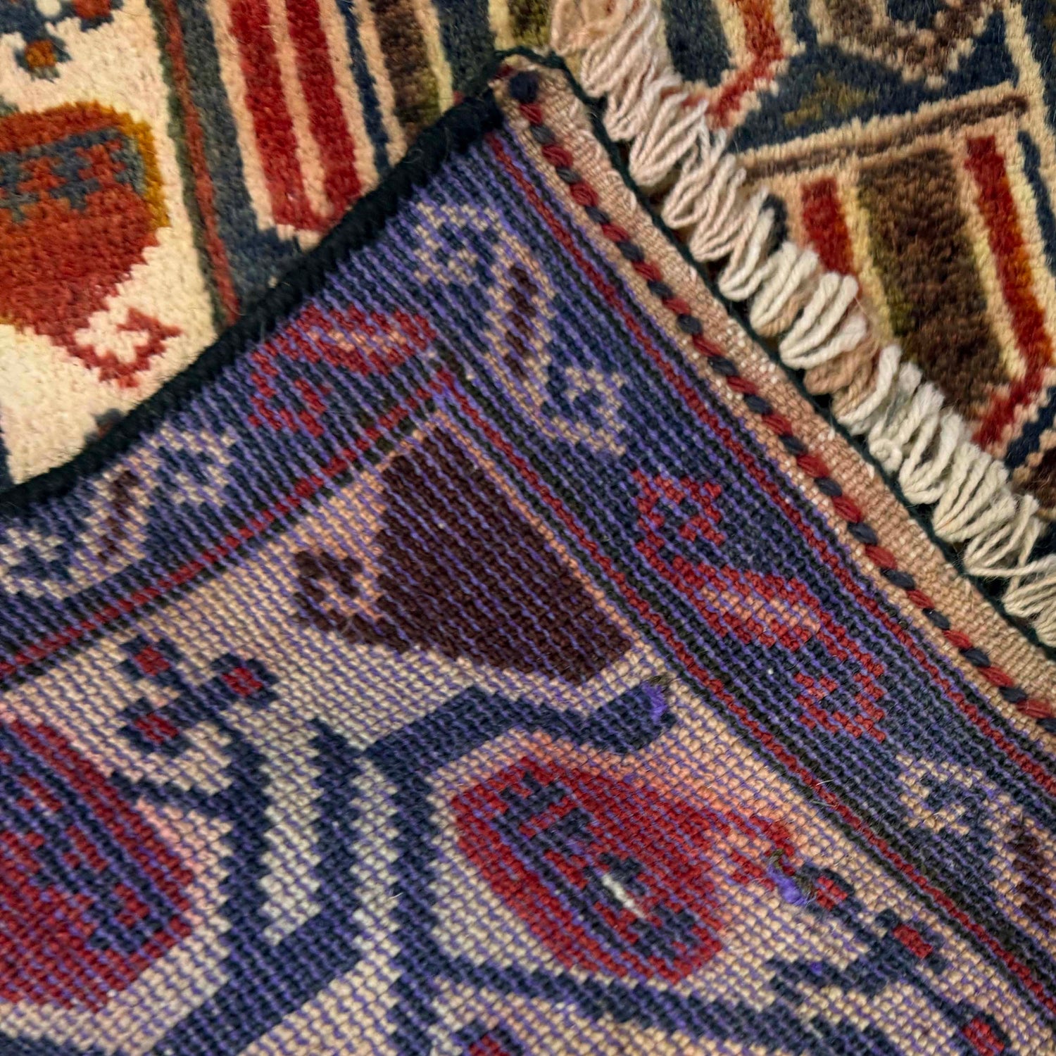Baluchi Rug Handmade Multi Prayer Design 3x5 ft