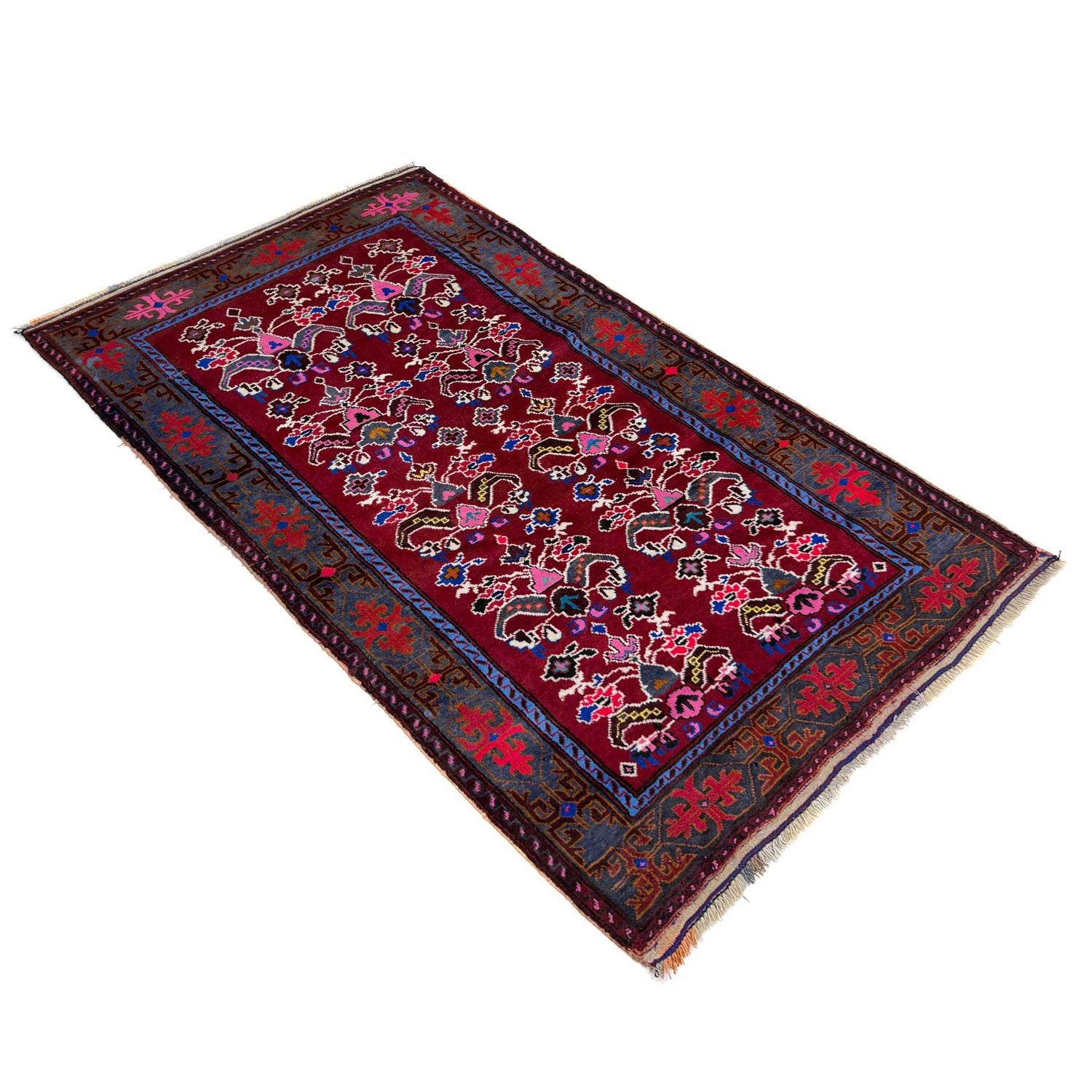 Baluchi Rug Handmade Multi Geometric 3x5 ft