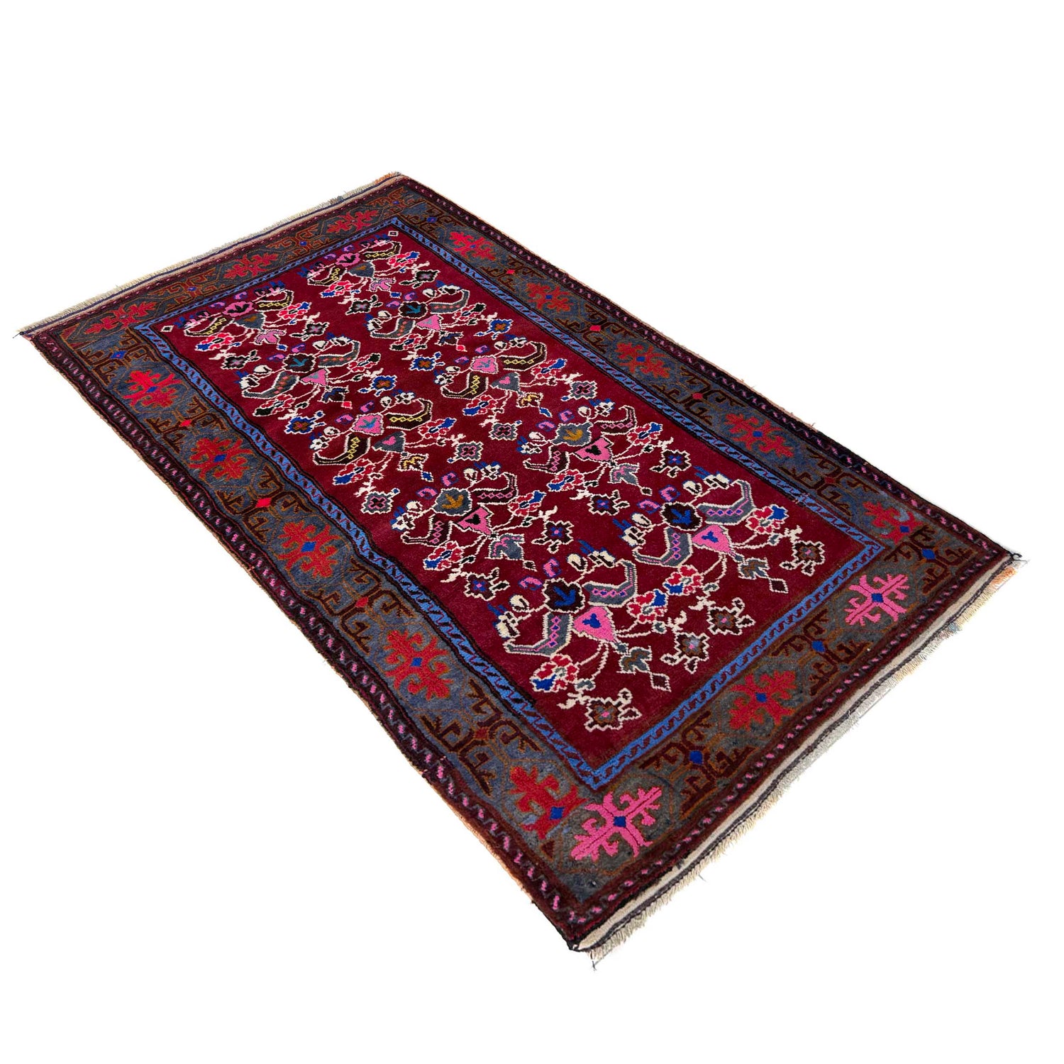 Baluchi Rug Handmade Multi Geometric 3x5 ft