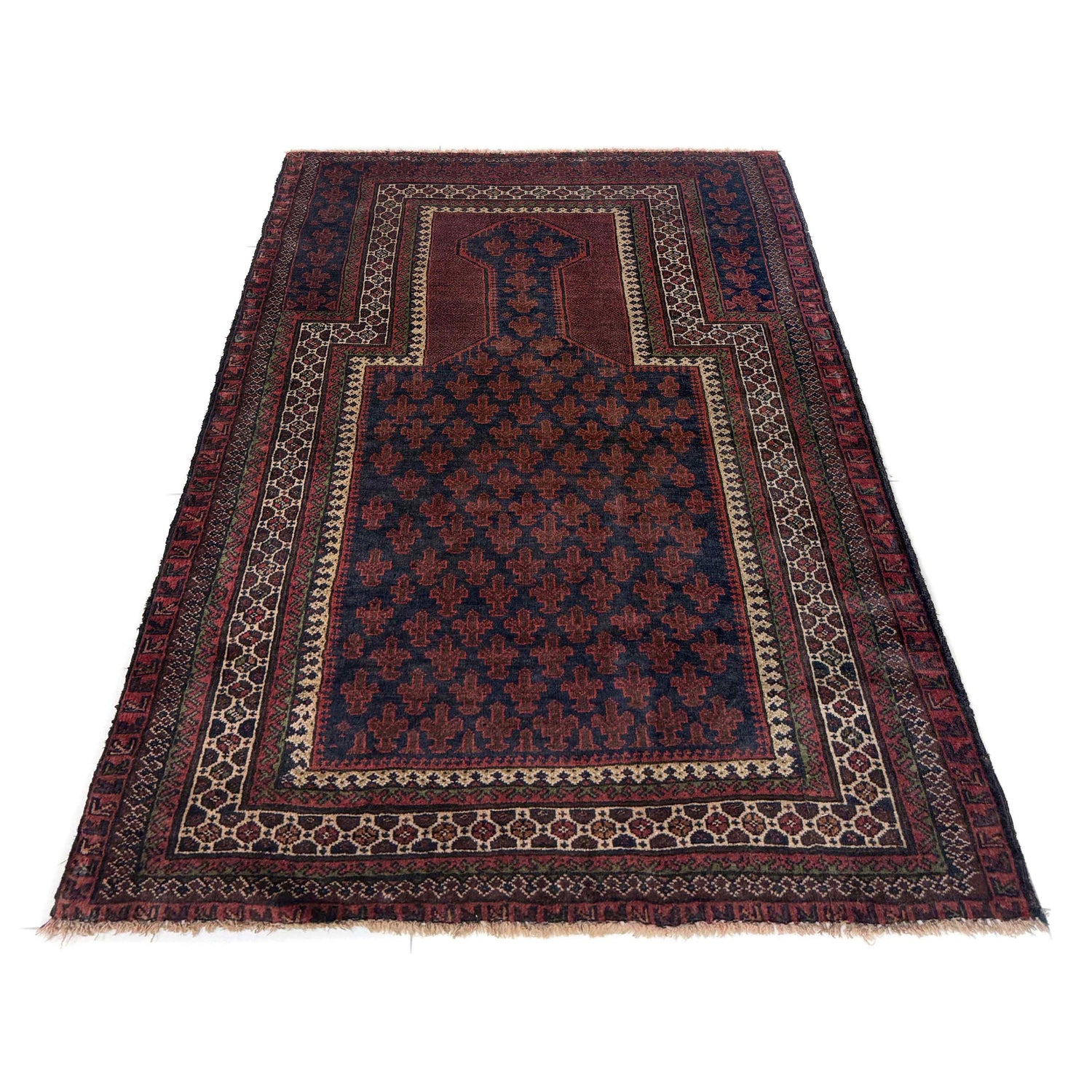 Baluchi Rug Handmade Multi Prayer Design 3x5 ft