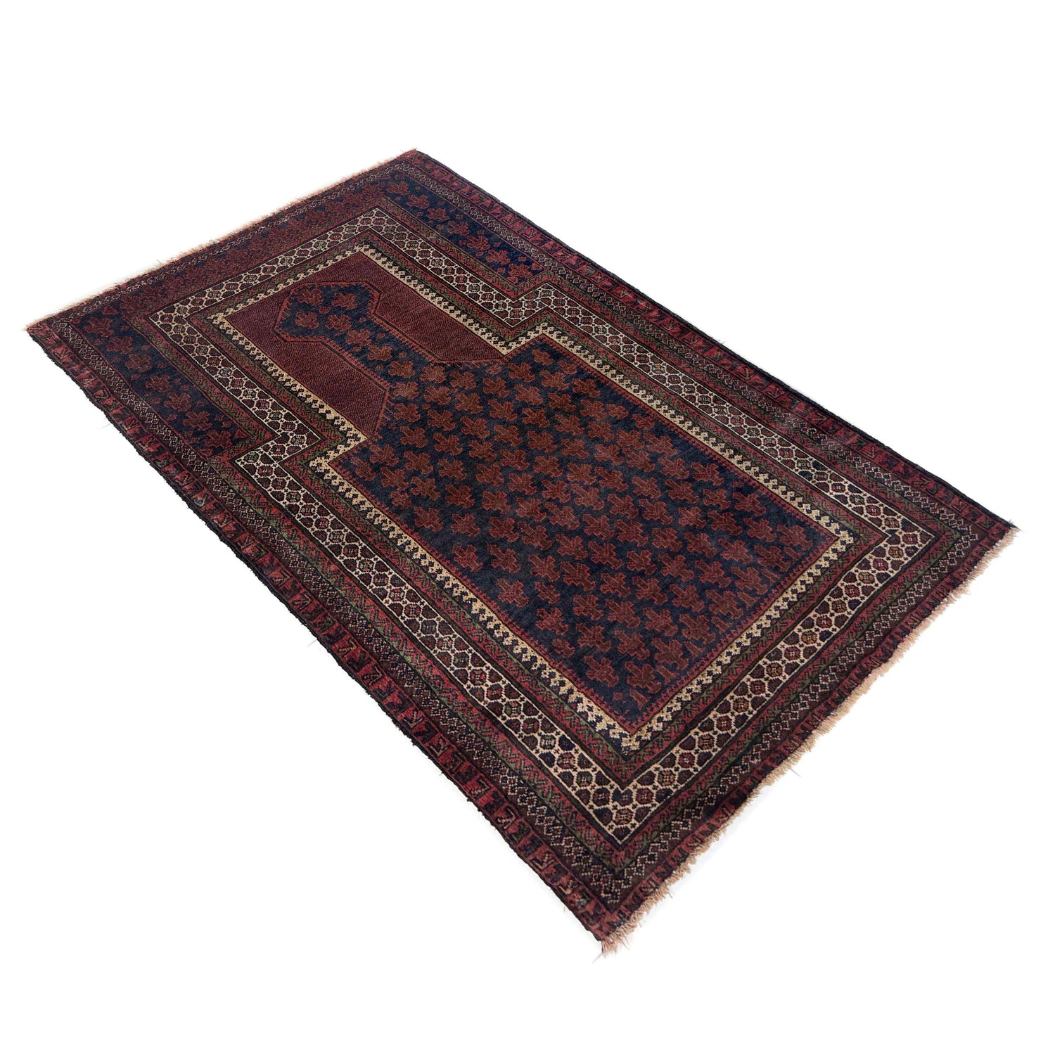 Baluchi Rug Handmade Multi Prayer Design 3x5 ft
