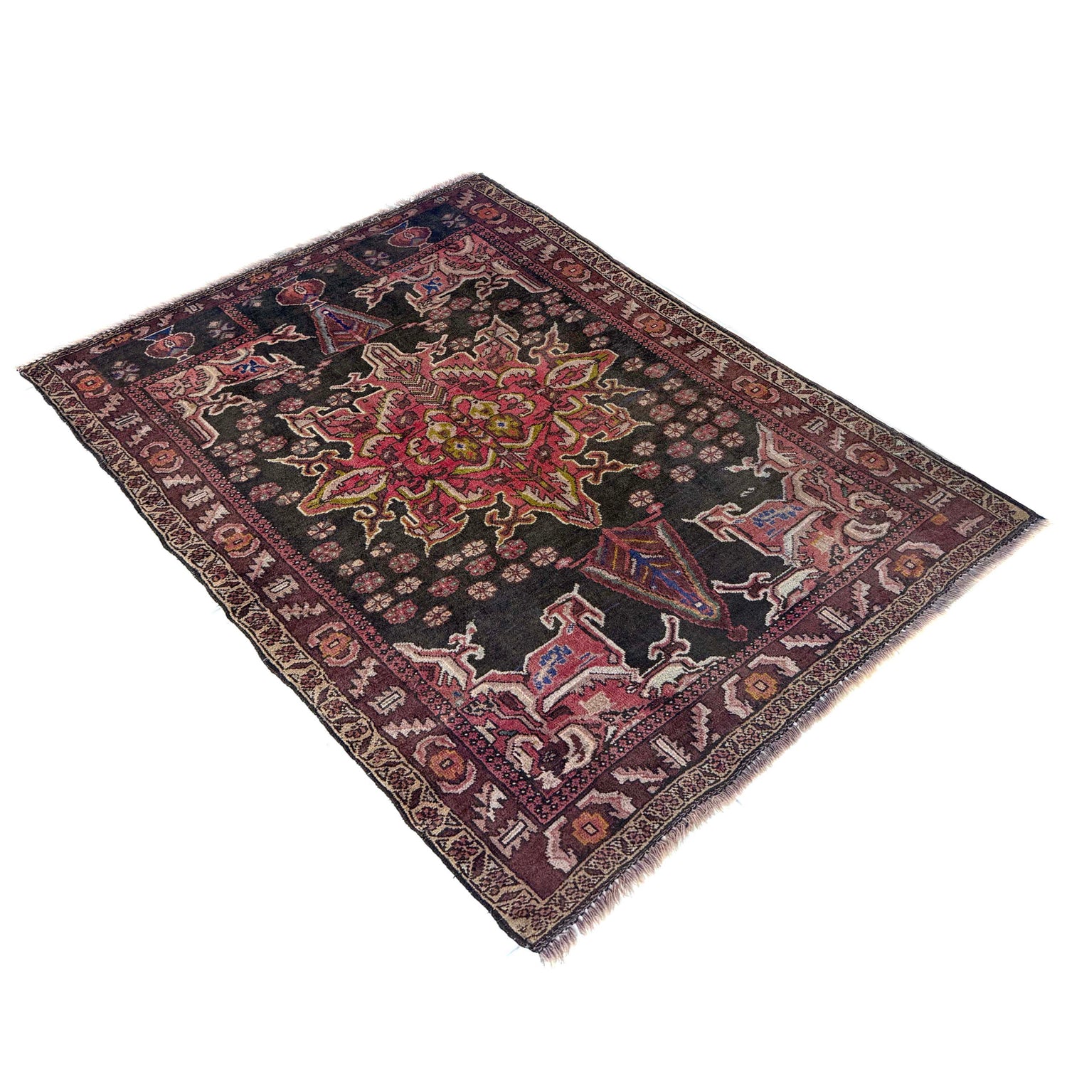 Baluchi Rug Handmade Multi Geometric 2x4 ft