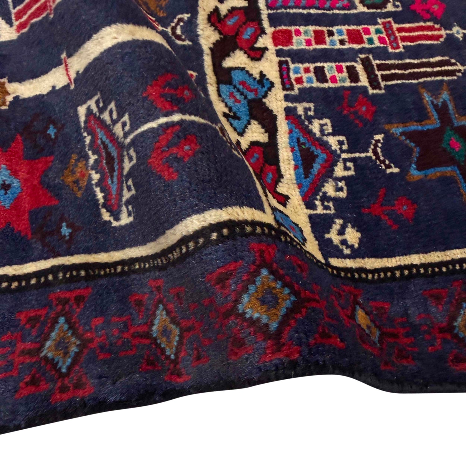 Baluchi Rug Handmade Multi Prayer Design 2x4 ft