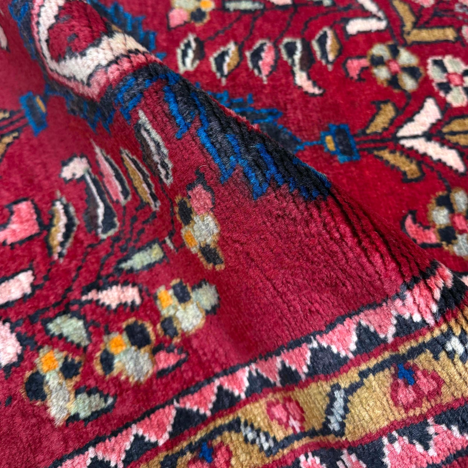 Baluchi Rug Handmade Red Geometric 2x4 ft