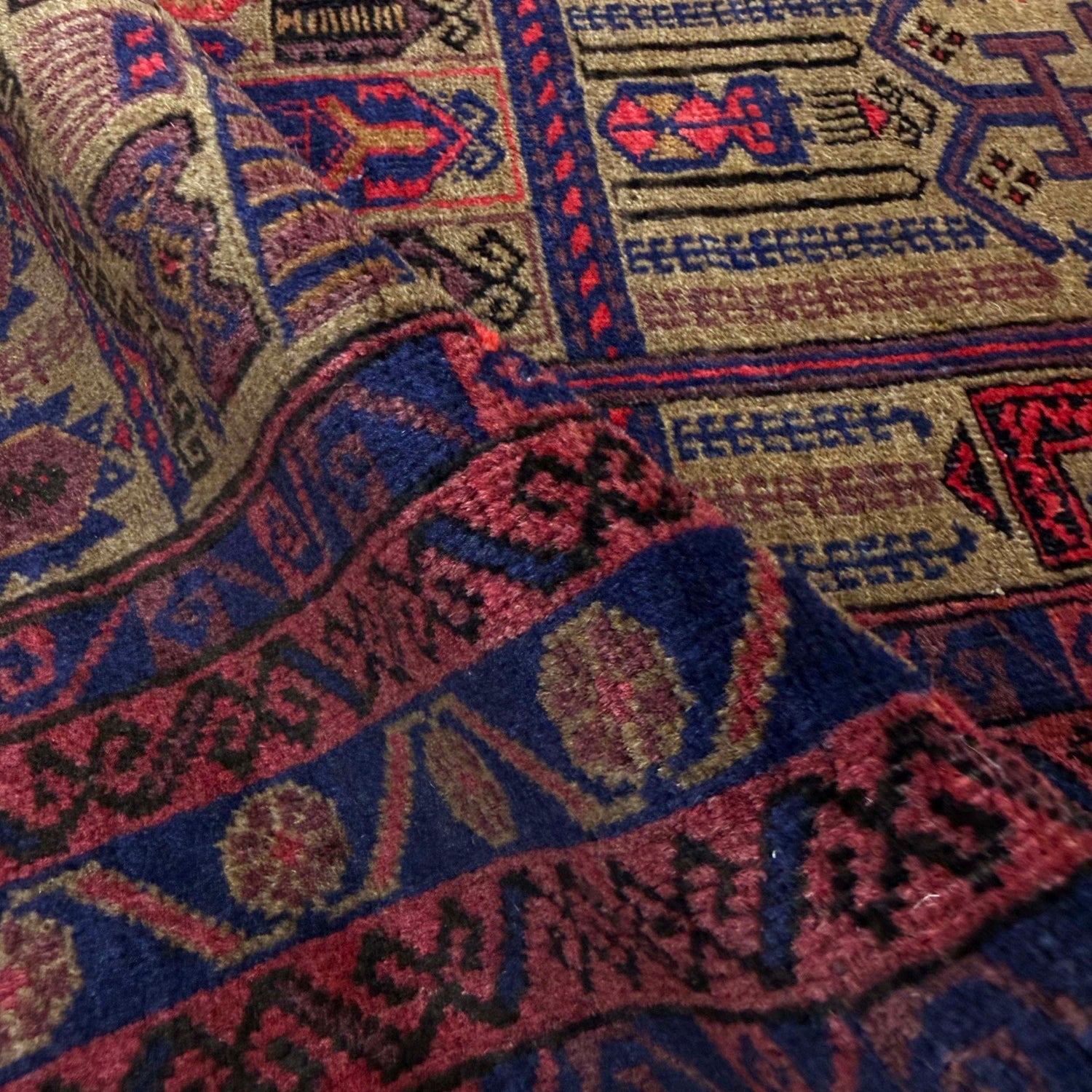 Baluchi Rug Handmade Multi Prayer Design 2x4 ft