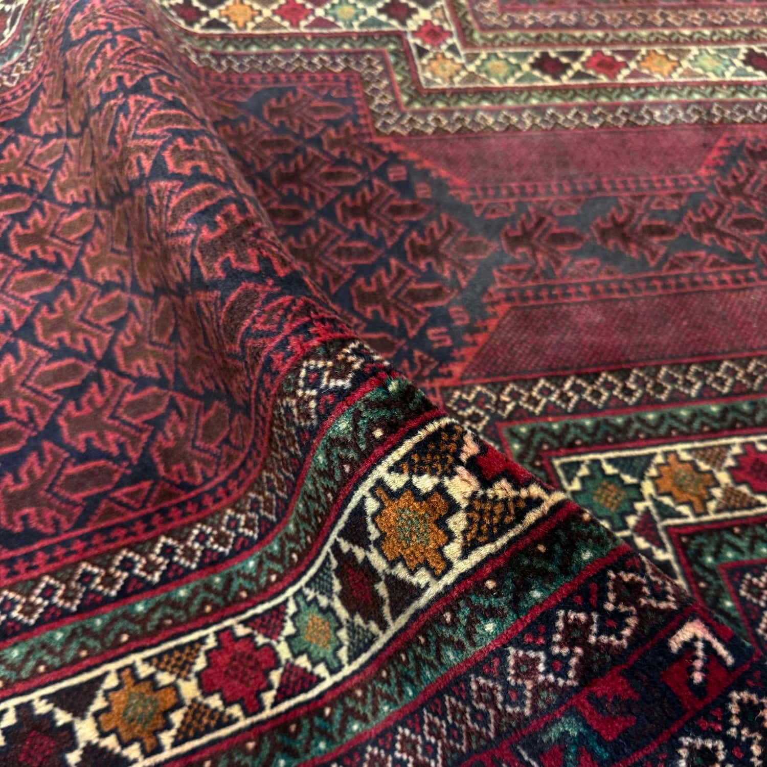 Baluchi Rug Handmade Multi Prayer Design 3x5 ft
