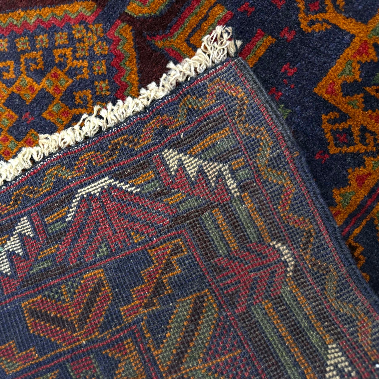 Baluchi Rug Handmade Multi Geometric 2x4 ft