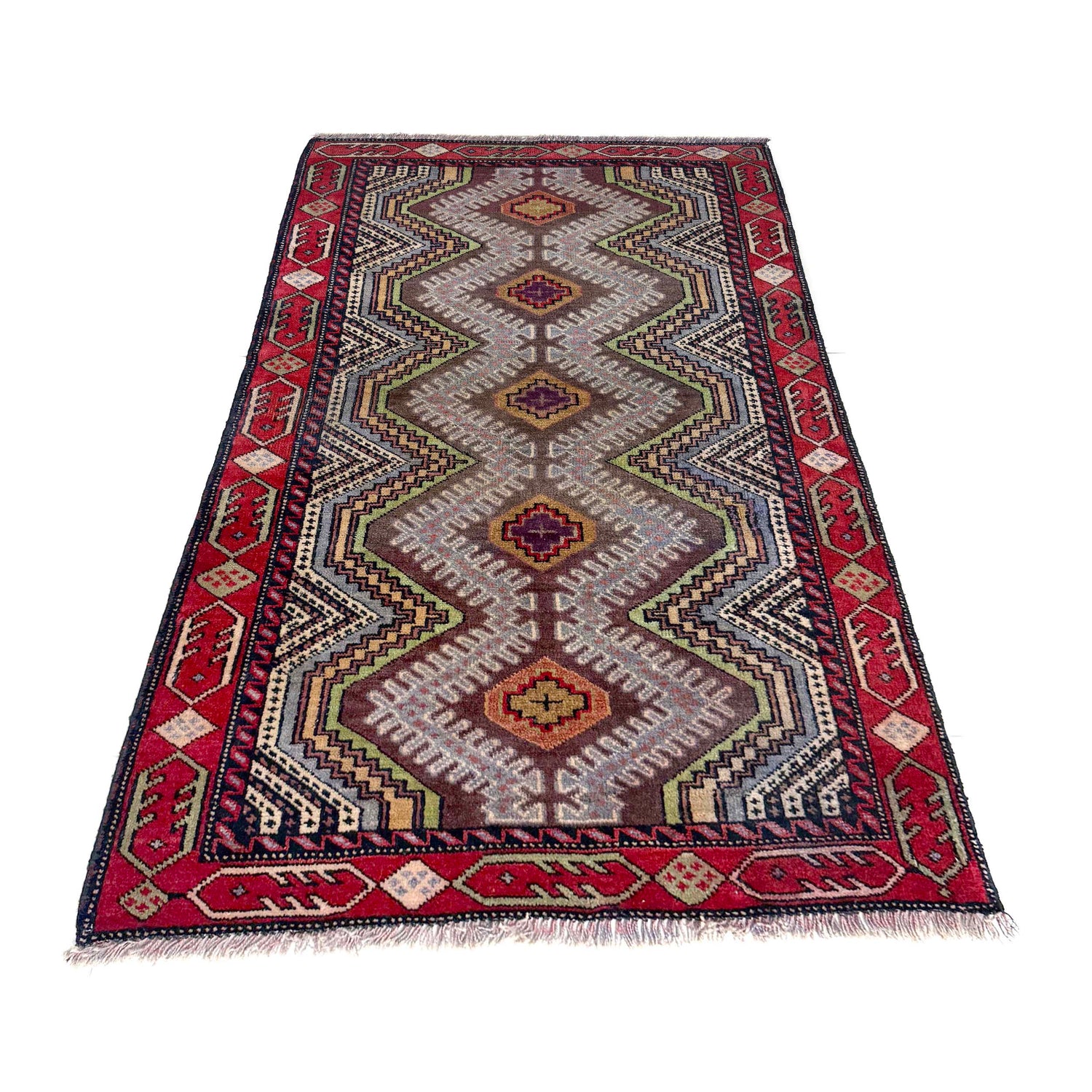 Baluchi Rug Handmade Multi Geometric 2x4 ft