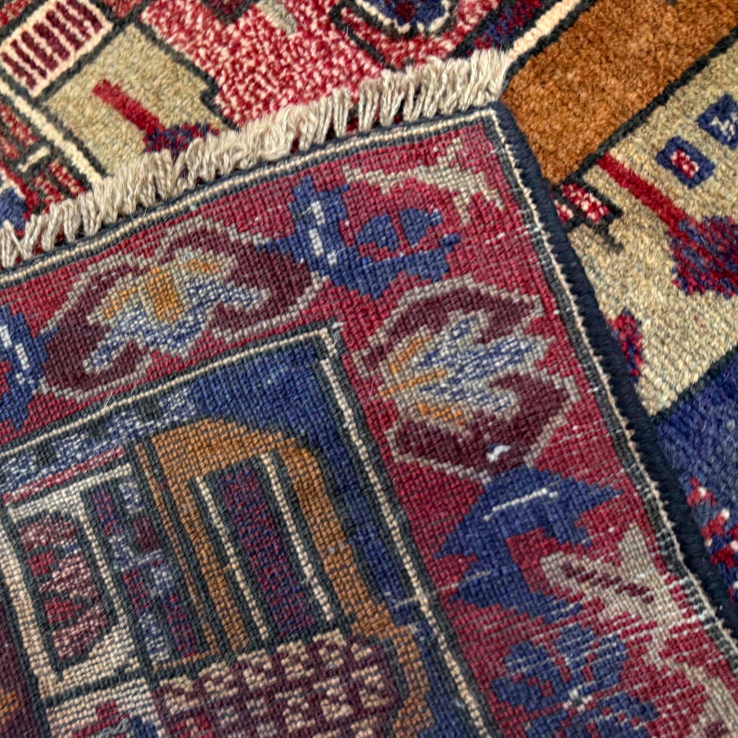 Pictorial Rug Handmade Multi Design