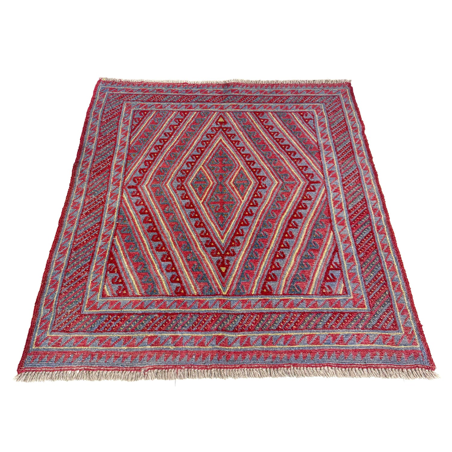 Mashwani Runner Rug Handmade Multi Geometric 4x4 ft