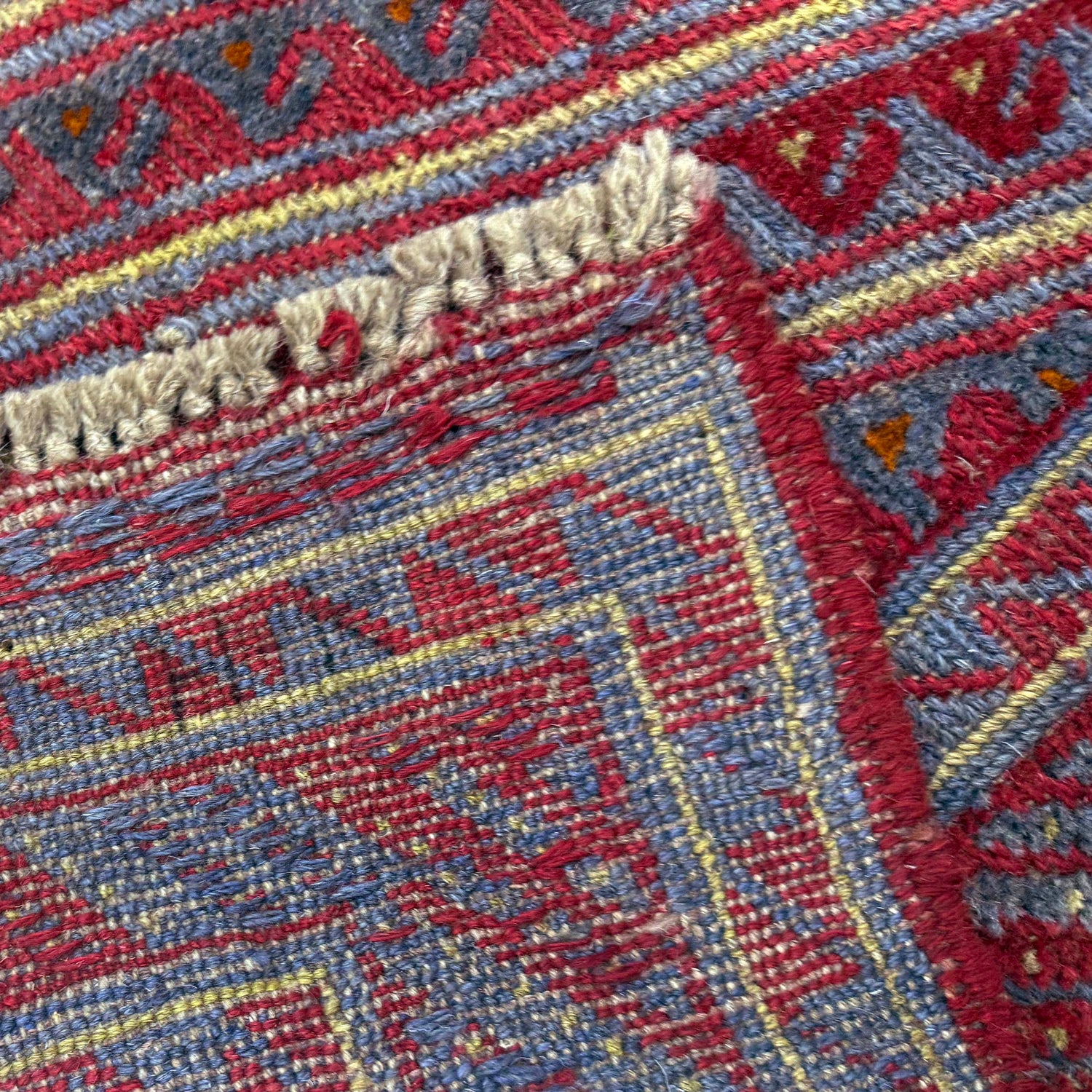 Mashwani Runner Rug Handmade Multi Geometric 4x4 ft