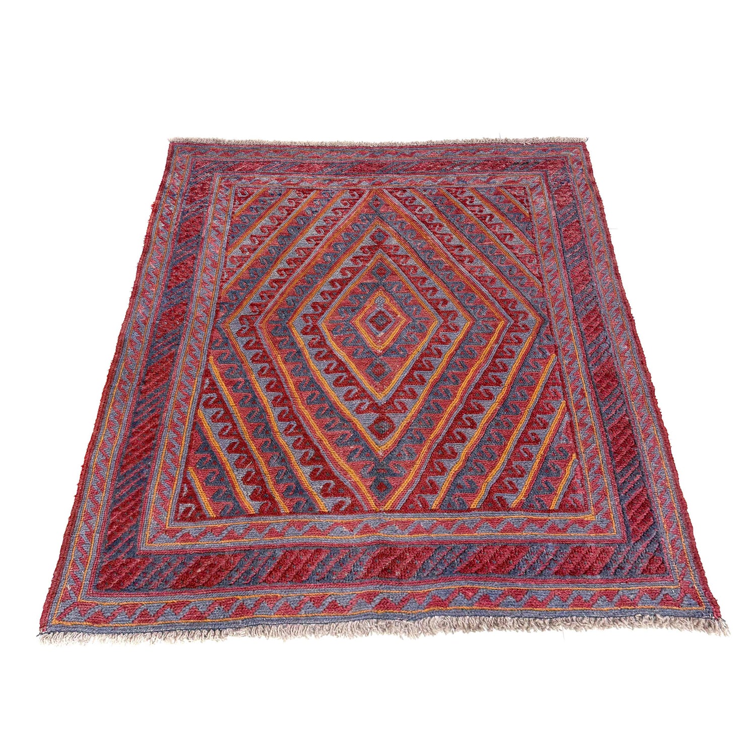 Mashwani Runner Rug Handmade Multi Geometric 4x4 ft