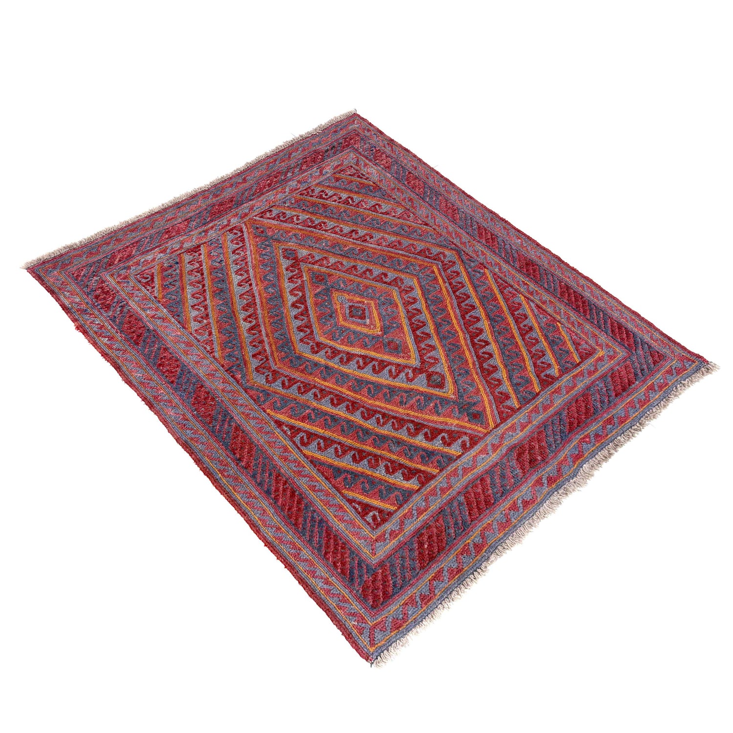 Mashwani Runner Rug Handmade Multi Geometric 4x4 ft