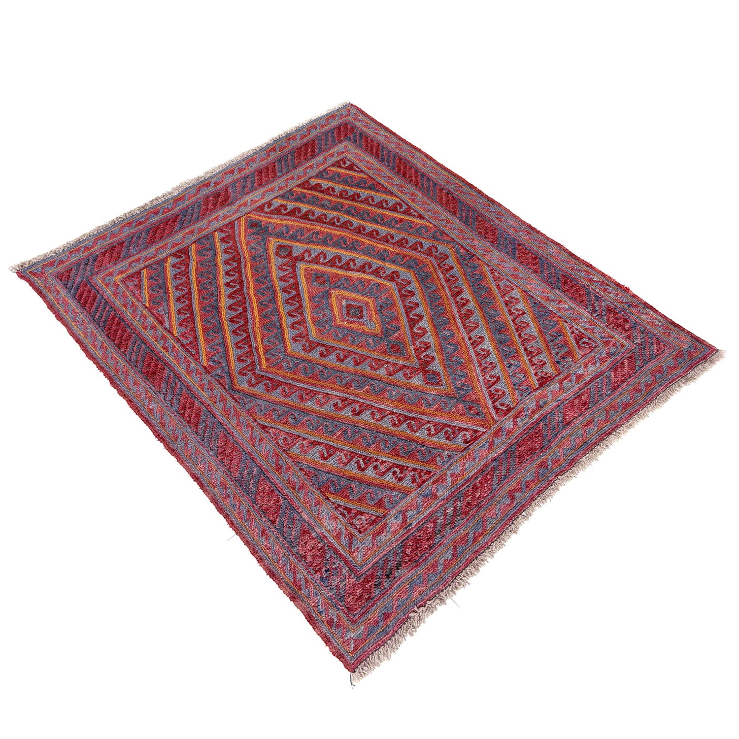 Mashwani Runner Rug Handmade Multi Geometric 4x4 ft