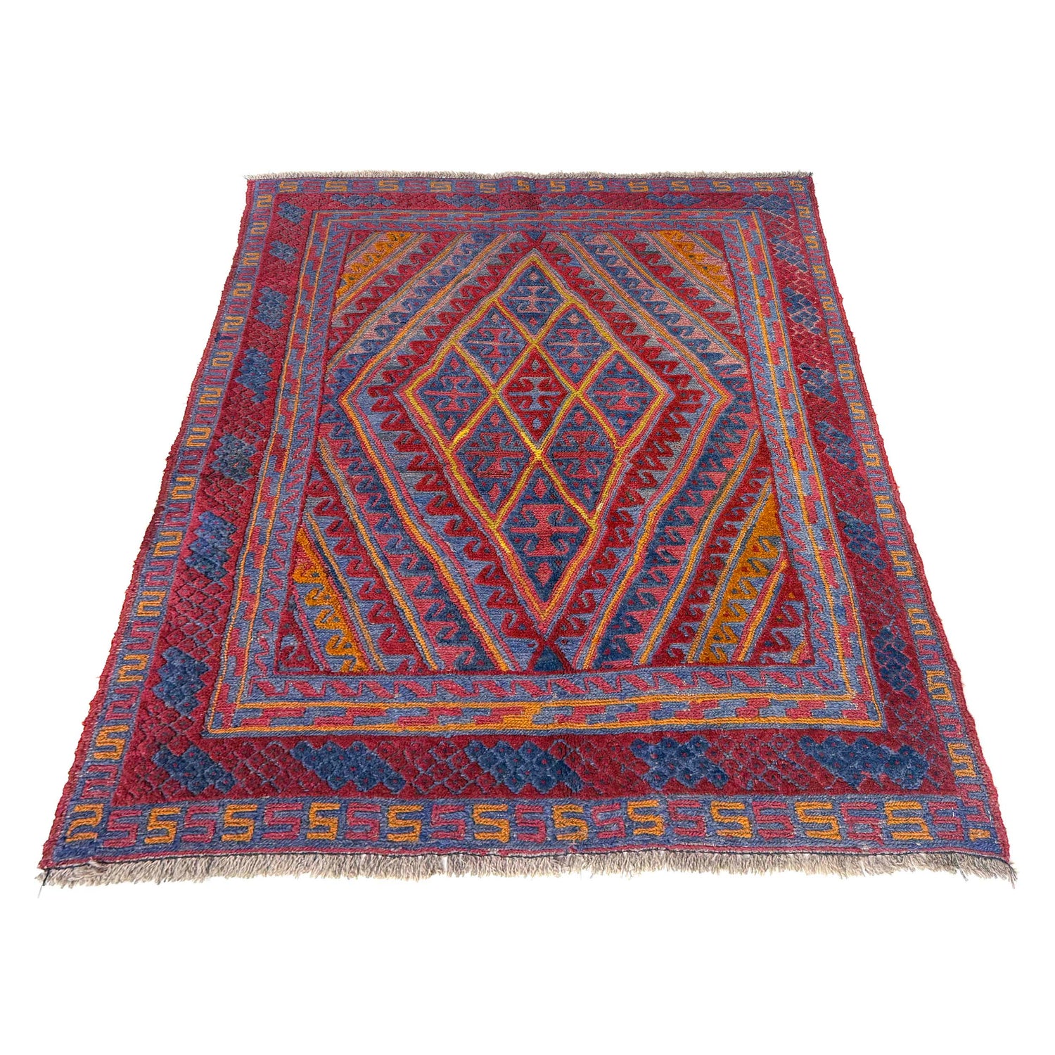 Mashwani Runner Rug Handmade Multi Geometric 4x4 ft