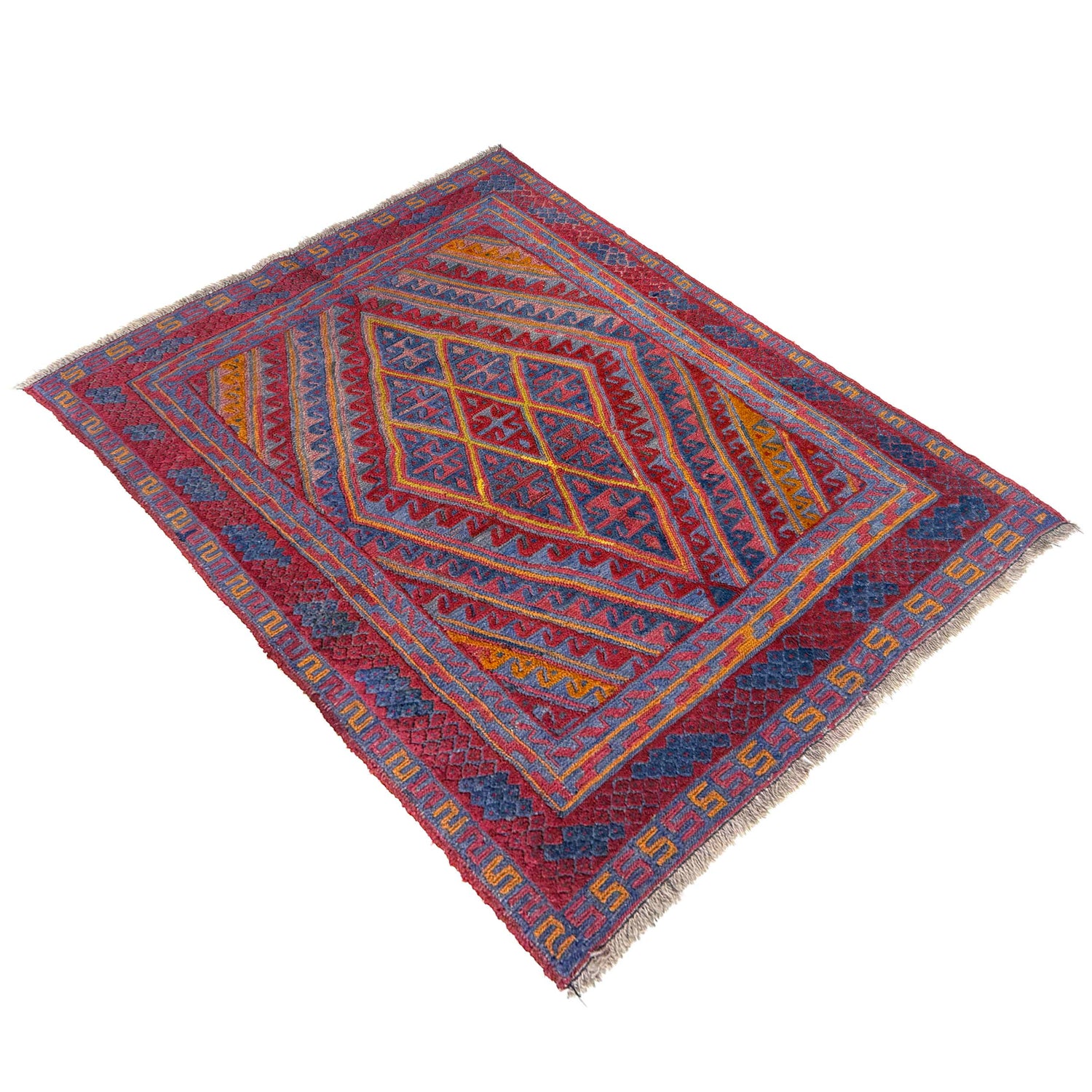 Mashwani Runner Rug Handmade Multi Geometric 4x4 ft
