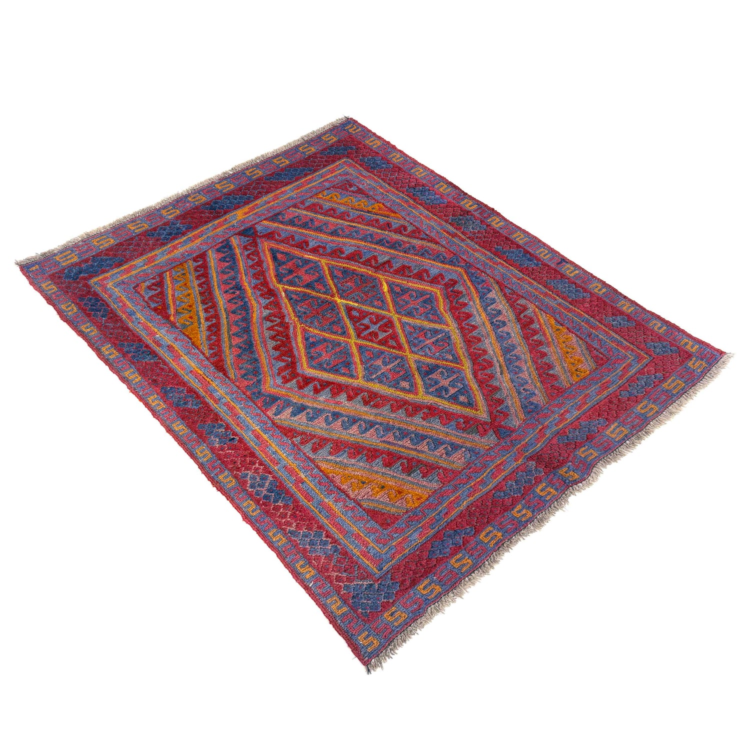 Mashwani Runner Rug Handmade Multi Geometric 4x4 ft