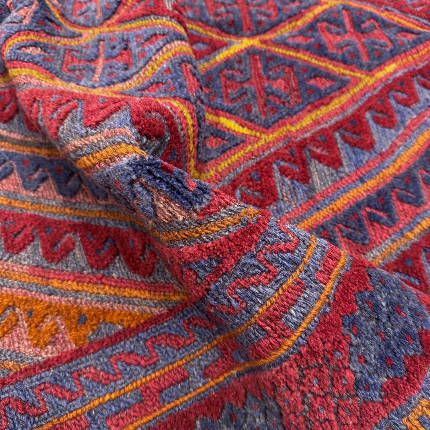 Mashwani Runner Rug Handmade Multi Geometric 4x4 ft