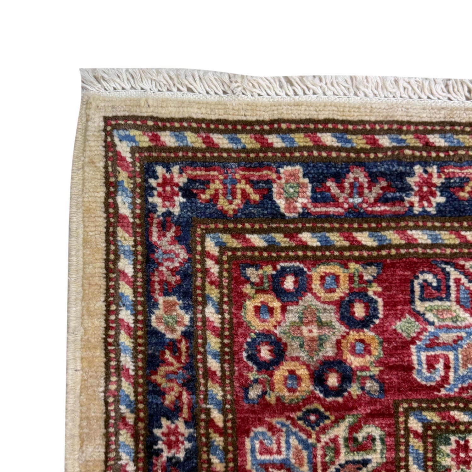 Kazak Rug Handmade Beige Medallion 5x8 ft