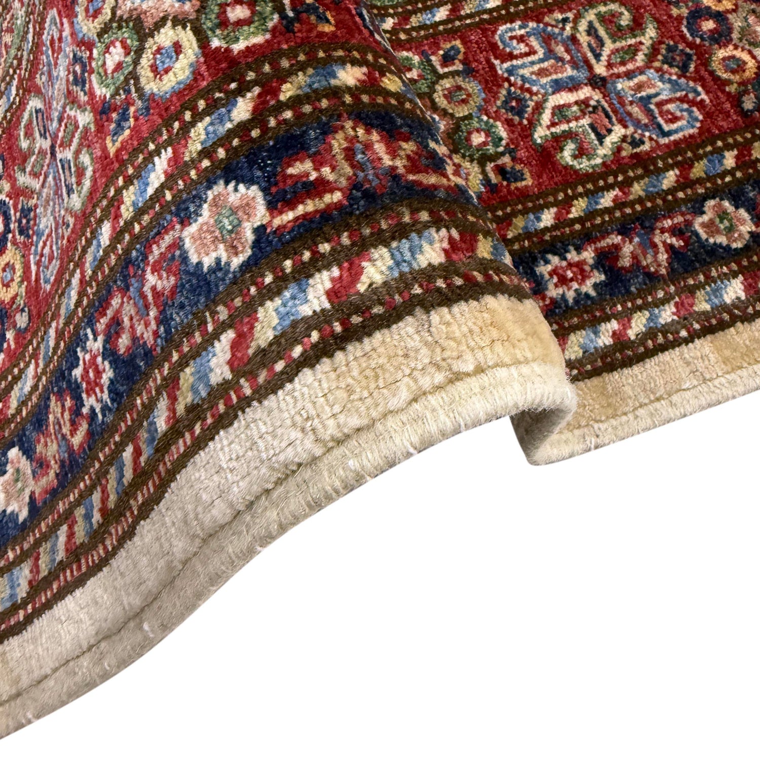 Kazak Rug Handmade Beige Medallion 5x8 ft
