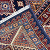 Kazak Rug Handmade Blue Medallion 5x8 ft