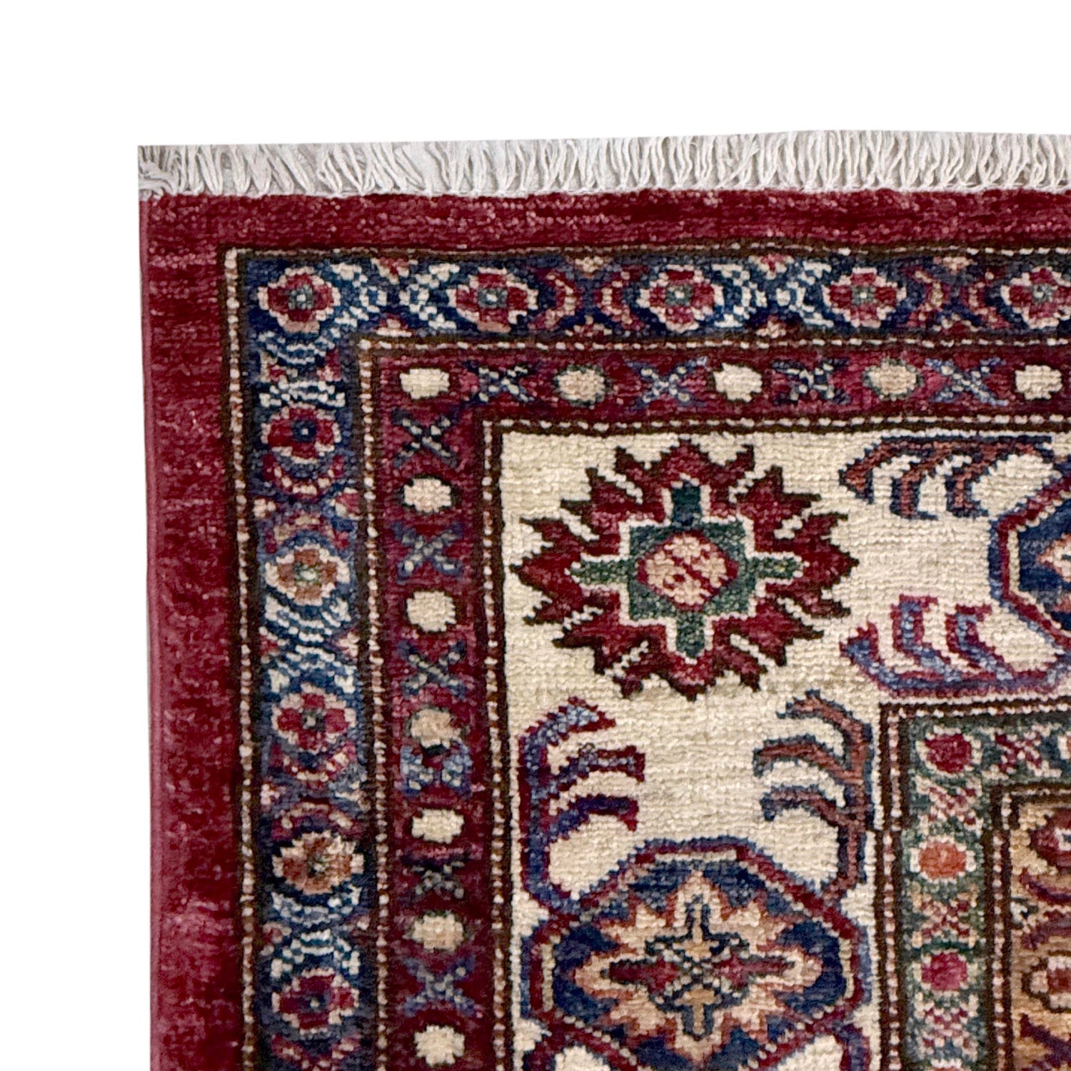 Kazak Rug Handmade Red Medallion 5x8 ft