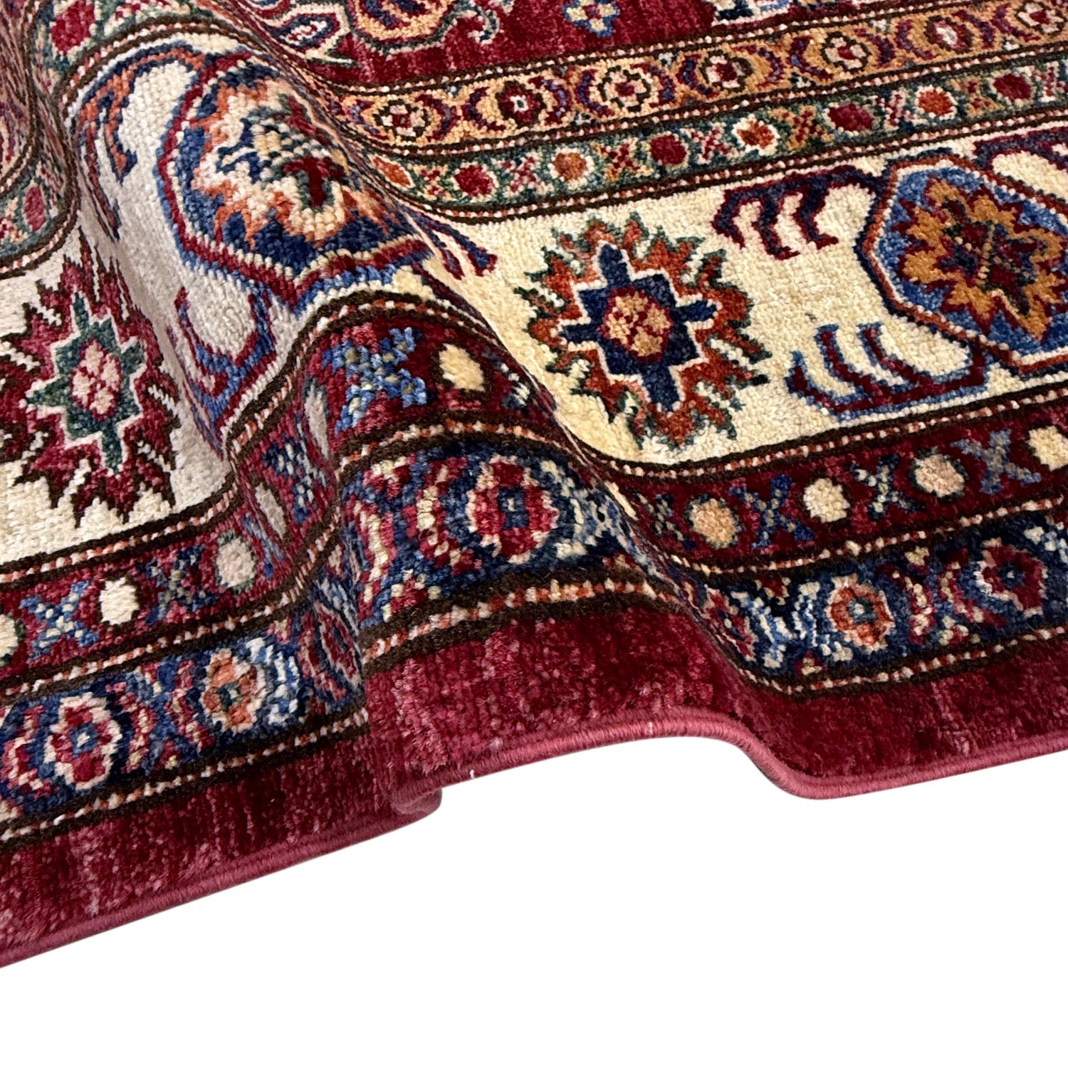 Kazak Rug Handmade Red Medallion 5x8 ft