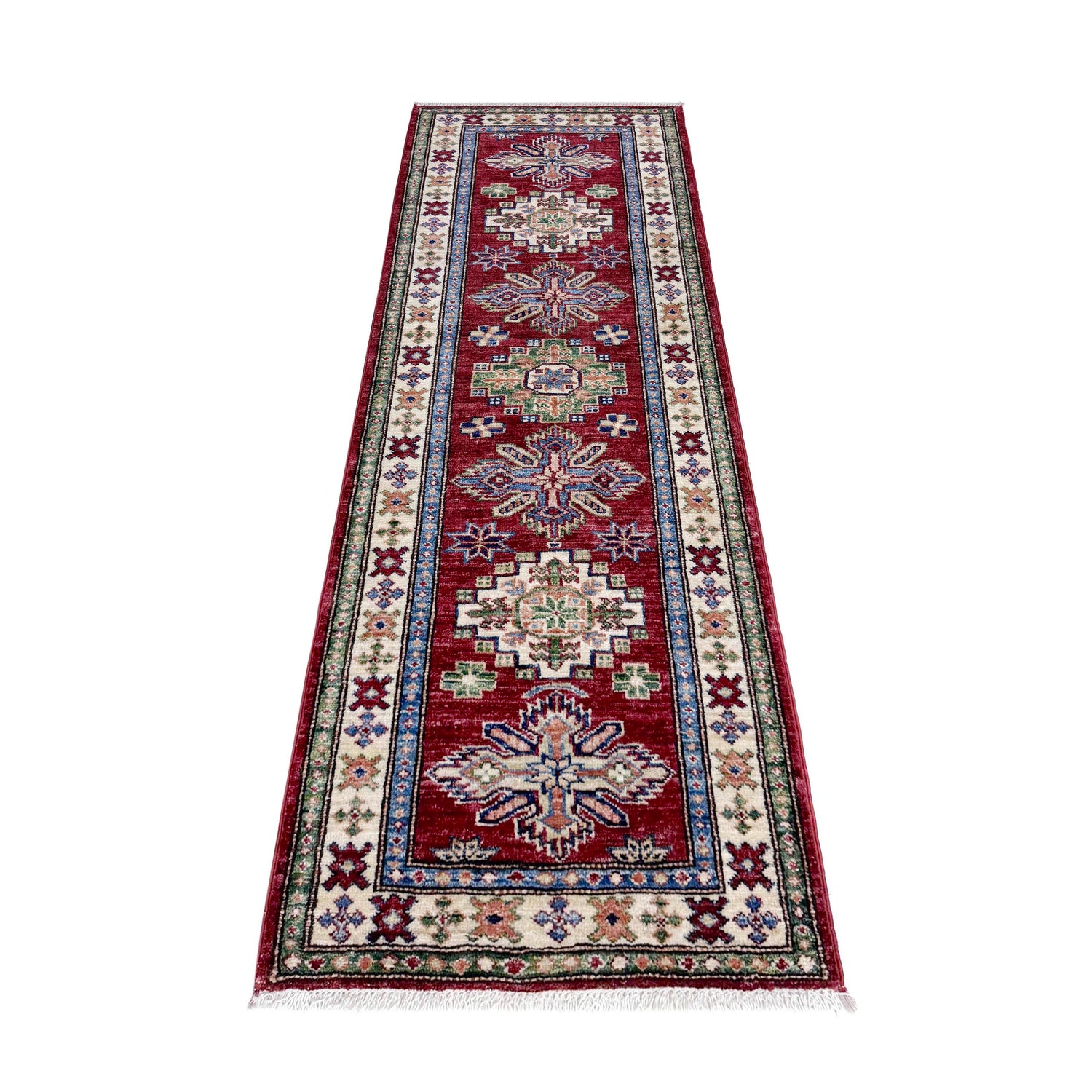 Kazak Rug Handmade Red Medallion 6' Runner