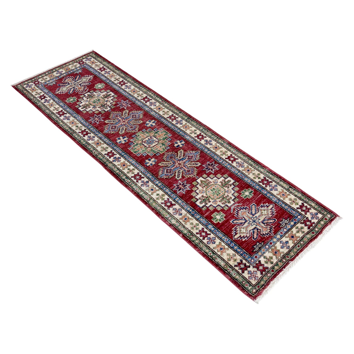 Kazak Rug Handmade Red Medallion 6' Runner
