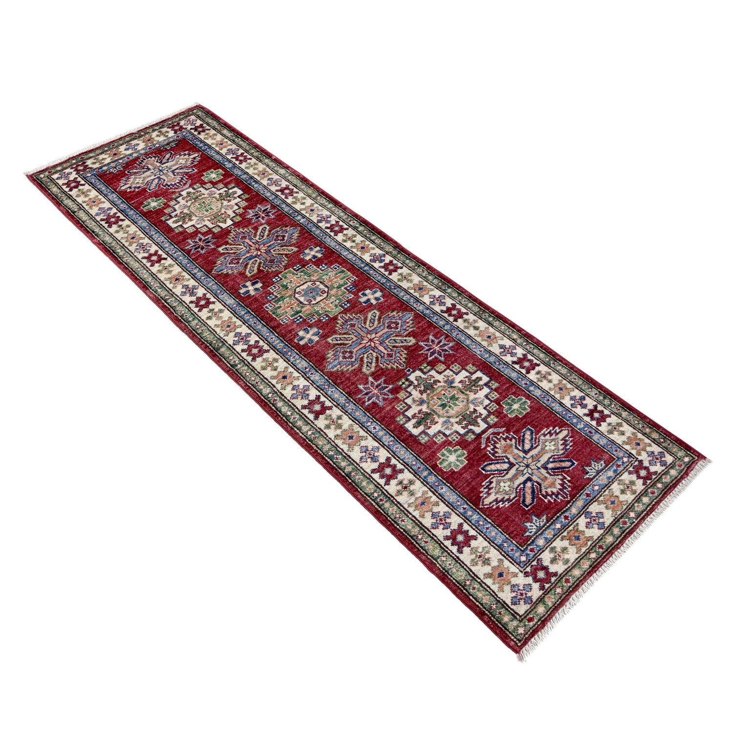 Kazak Rug Handmade Red Medallion 6' Runner
