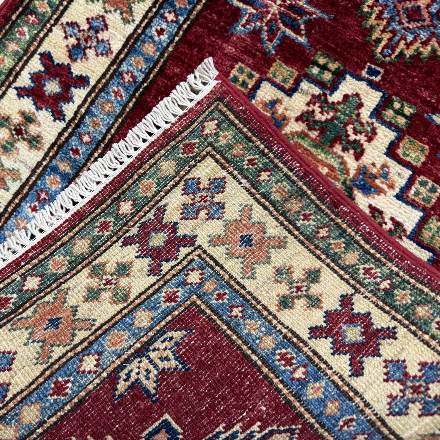Kazak Rug Handmade Red Medallion 6' Runner
