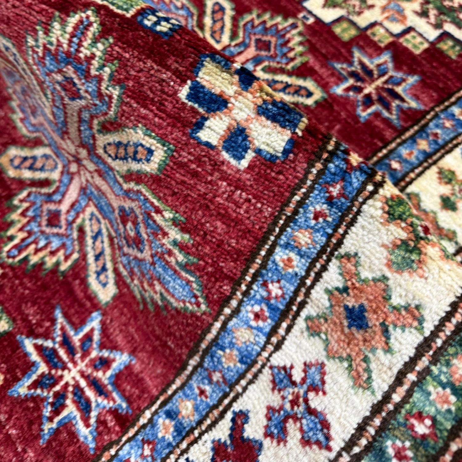 Kazak Rug Handmade Red Medallion 6' Runner