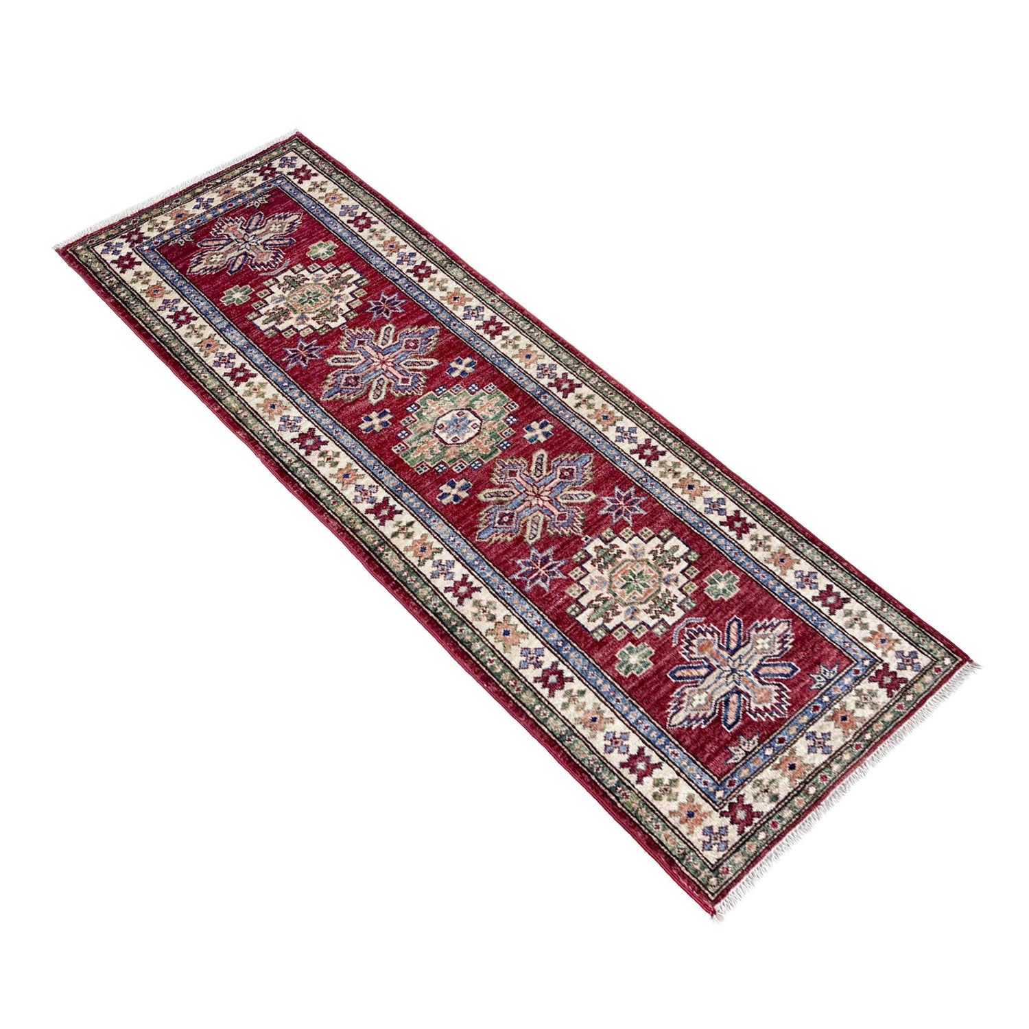 Kazak Rug Handmade Red Medallion 6' Runner