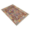 Hand-Knotted Multi Geometric Vegetable Kilim Area Rug – 6' 1" x 7' 9" ft (186 x 237 cm) | SKU: Y39662