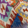 Hand-Knotted Multi Geometric Vegetable Kilim Area Rug – 4' 2" x 5' 10" ft (128 x 177 cm) | SKU: Y39663