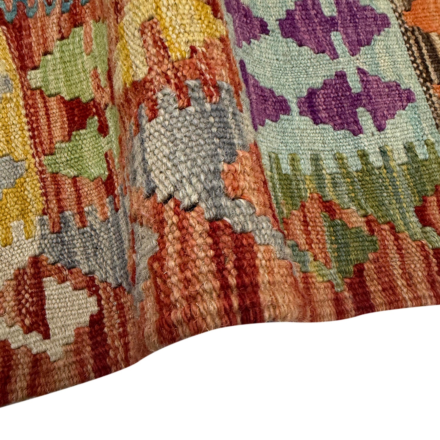 Hand Made Afghan Kilim – 4' 2" x 6' 2" ft (127 x 187 cm) | SKU: Y39664