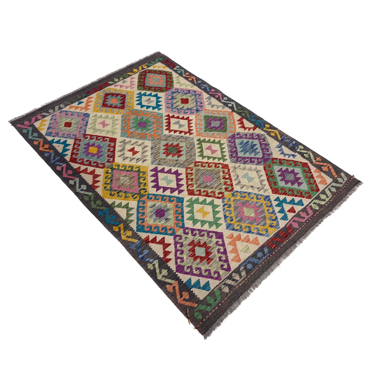 Hand Knotted Afghan Style Kilim – 149 x 193 cm | SKU: Y39665