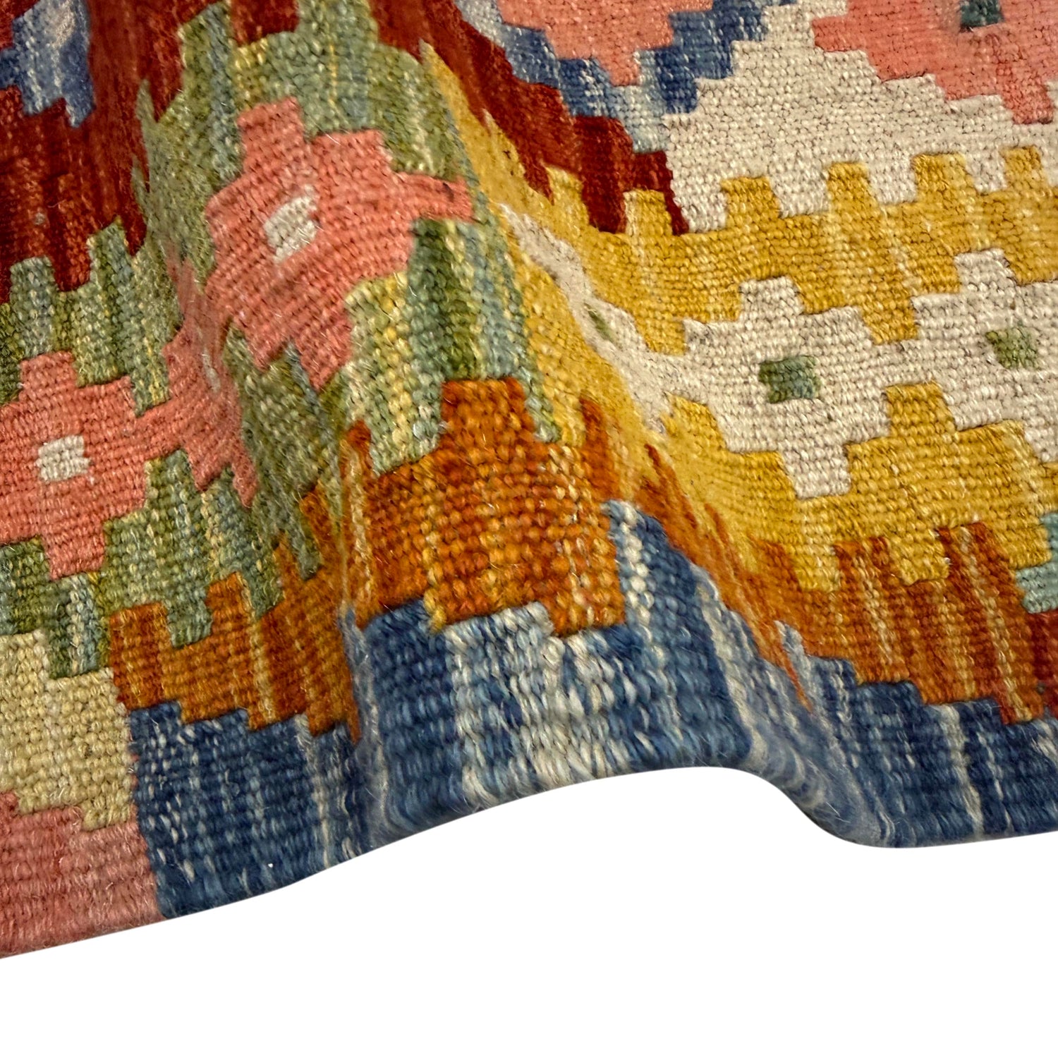 Handmade Turkish Design Wool Kilim – 4' 1" x 5' 10" ft (124 x 178 cm) | SKU: Y39670