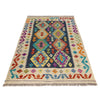 Hand-Knotted Multi Geometric Vegetable Kilim Area Rug – 3' 3" x 4' 11" ft (100 x 149 cm) | SKU: Y39671