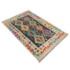 Hand-Knotted Multi Geometric Vegetable Kilim Area Rug – 3' 3" x 4' 11" ft (100 x 149 cm) | SKU: Y39671