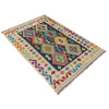 Hand-Knotted Multi Geometric Vegetable Kilim Area Rug – 3' 3" x 4' 11" ft (100 x 149 cm) | SKU: Y39671