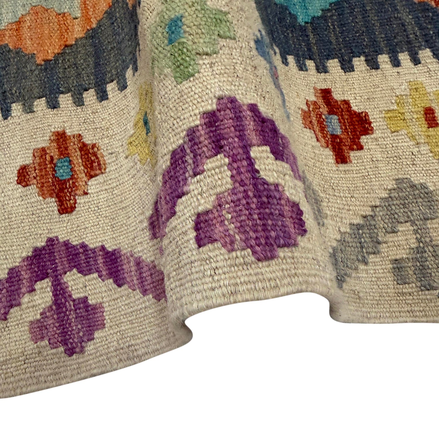 Hand-Knotted Multi Geometric Vegetable Kilim Area Rug – 3' 3" x 4' 11" ft (100 x 149 cm) | SKU: Y39671