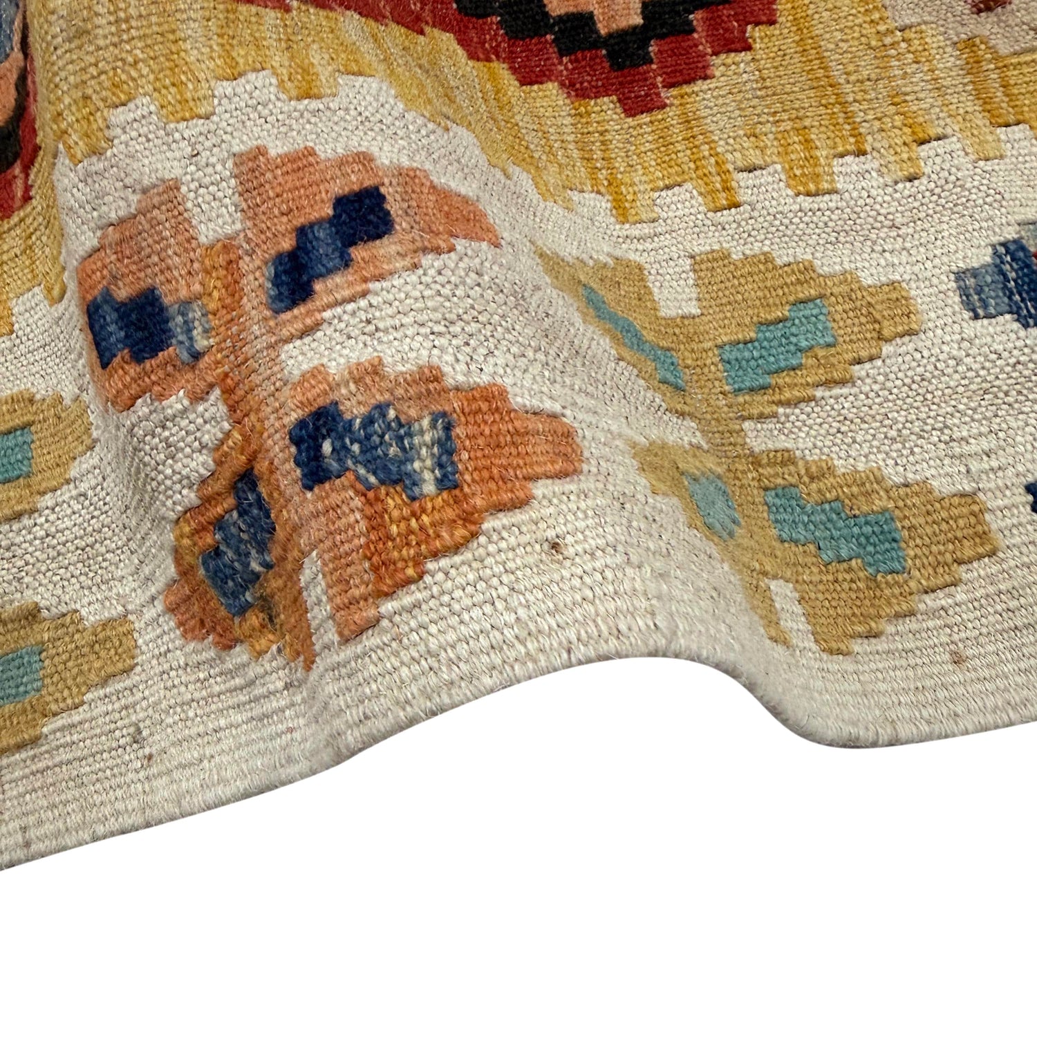 Hand Knotted Afghan Style Kilim – 3' 6" x 4' 9" ft (107 x 146 cm) | SKU: Y39673