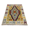 Hand-Knotted Multi Geometric Vegetable Kilim Area Rug – 3' 5" x 4' 9" ft (105 x 145 cm) | SKU: Y39674