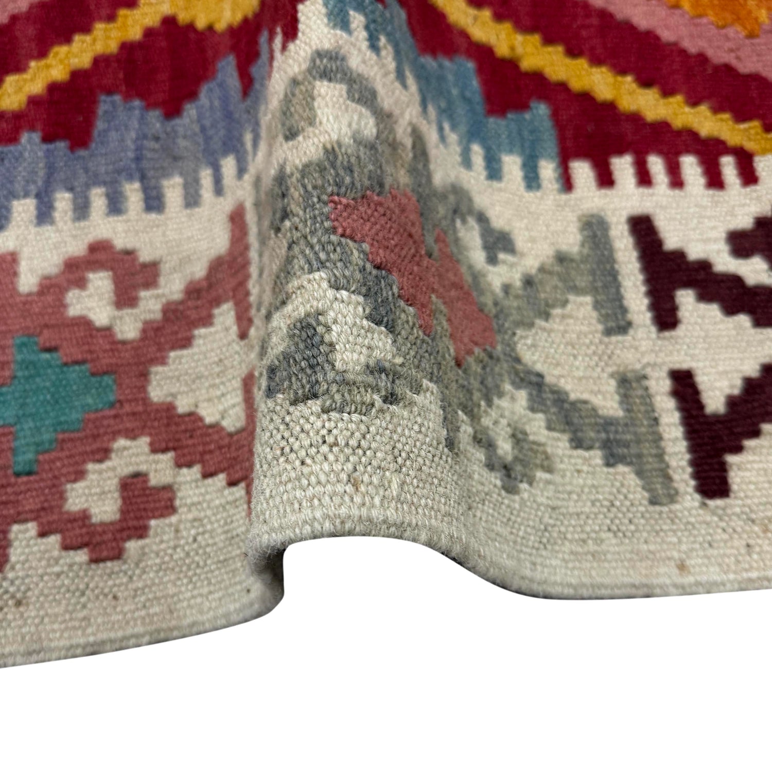 Handmade Vegetable Kelim – 3' 5" x 4' 11" ft (103 x 150 cm) | SKU: Y39678